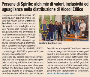 Persone di Spirito - il Sole 24 Ore - Distilleria Scardina